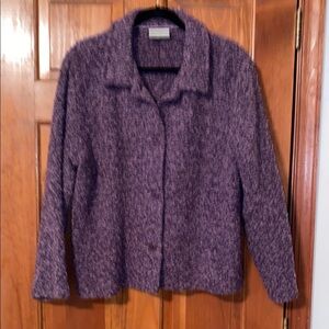 Weave of the Irish Purple Wool Button Front Jacket Size Large